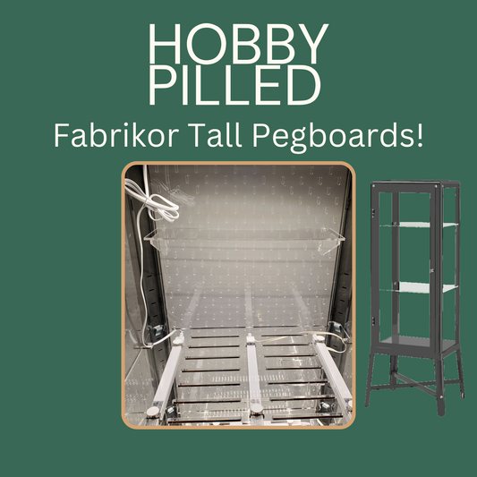 Fabrikor Tall Pegboards and compatible shelves