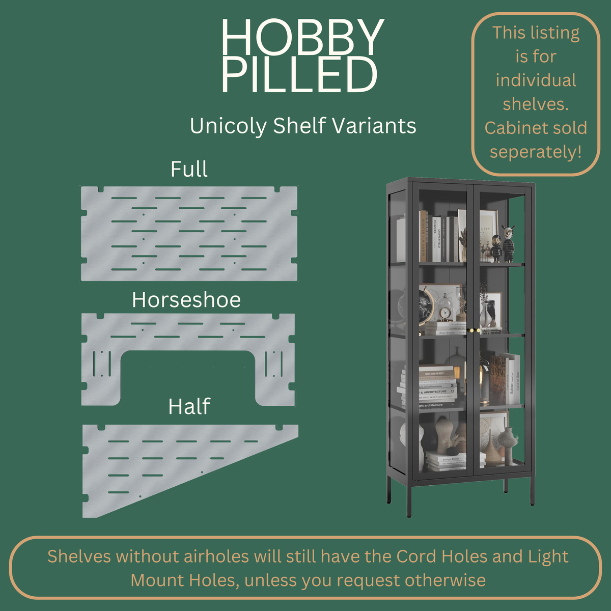 Unicoly Acrylic Shelves - Shelves for Amazon's Unicoly glass cabinet - Alternative Ikea Greenhouse