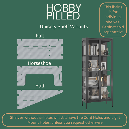 Unicoly Acrylic Shelves - Shelves for Amazon's Unicoly glass cabinet - Alternative Ikea Greenhouse