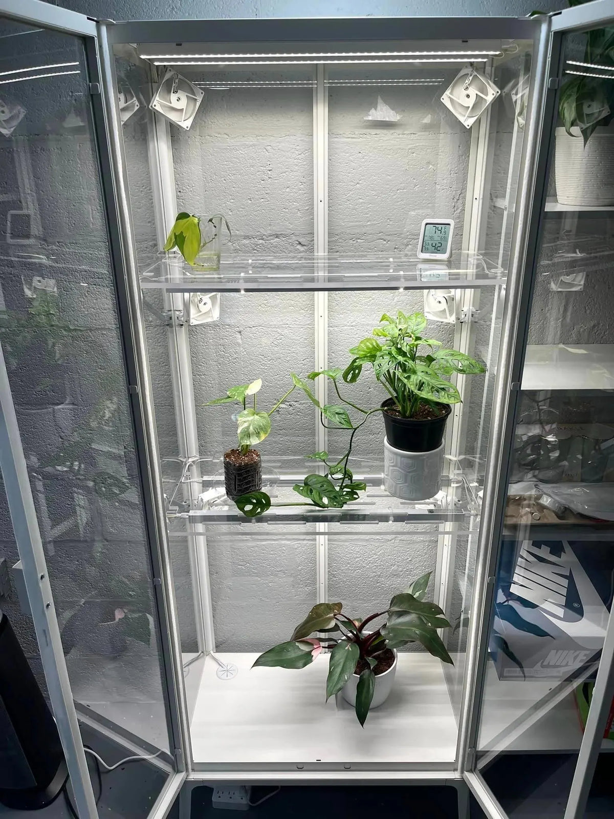 Milsbo Tall 11-Piece Shelf Set | Rear and Side Pegboard | 3/8" and 3/16" Clear Acrylic | Ikea Greenhouse